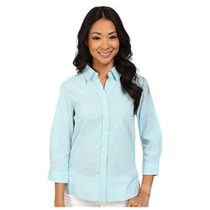 Pendleton Sophie Shirt Carolina Blue/White Tattersall Size XS